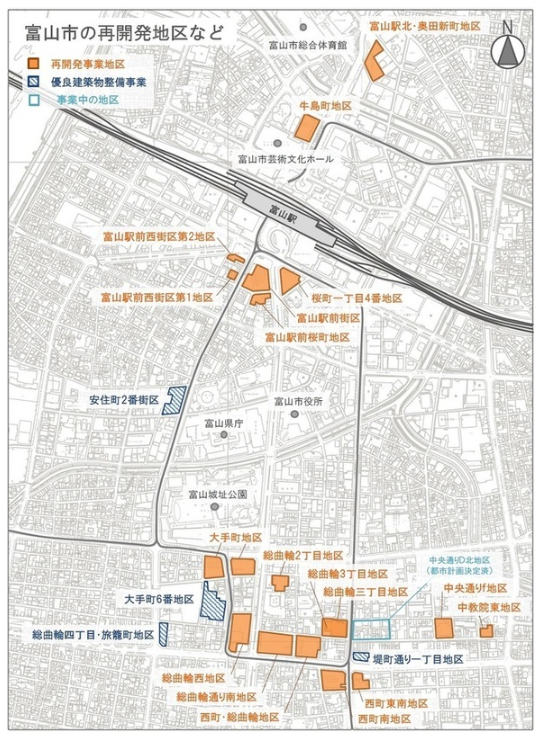 富山市の再開発地区