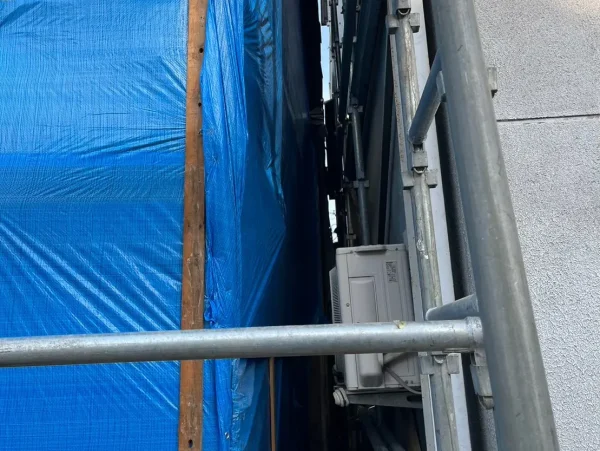 富山の解体工事屋　株式会社エイキ　土蔵外壁の解体　解体後の養生