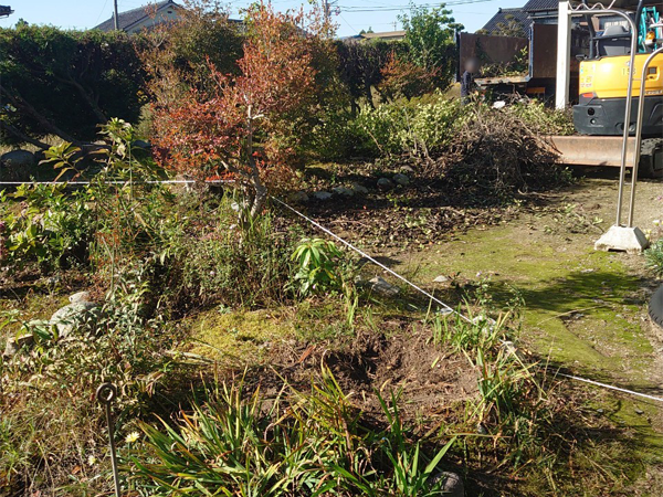 植栽撤去工事前のお庭2