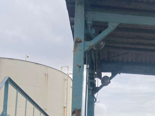 除去後の配管フランジパッキン