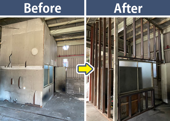 ケイカル板撤去のビフォーアフター2